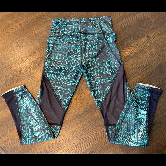 Under Armour Heat Gear Compression Workout leggings Aqua  SM/P/CH. - Picture 1 of 5